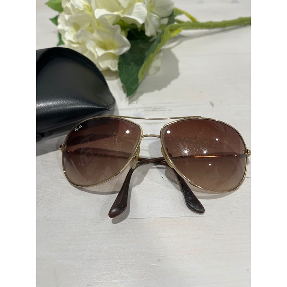 Ray Ban RB3293 001/13‎ Aviator Sunglasses Brown Gradient Lenses Gold Frame - Picture 2 of 8